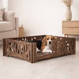 Лежанка 70*50 - мелкие листья - шоколад