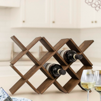 Деревянная подставка для вина на 10 бутылок