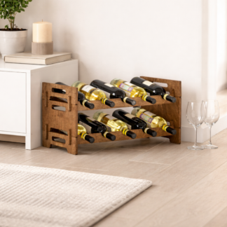 Деревянный стеллаж для хранения вина на 10 бутылок