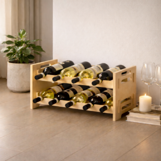 Деревянный стеллаж для хранения вина на 10 бутылок (без покрытия)