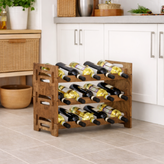 Деревянный стеллаж для хранения вина на 15 бутылок