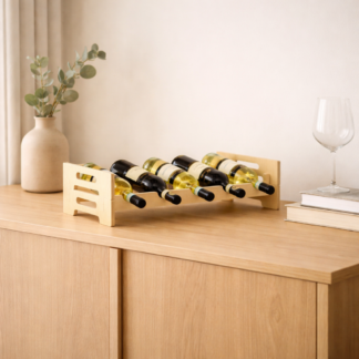 Деревянный стеллаж для хранения вина на 5 бутылок (без покрытия)