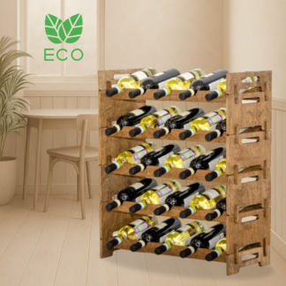 Деревянный стеллаж для хранения вина на 25 бутылок