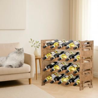 Деревянный стеллаж для хранения вина на 20 бутылок